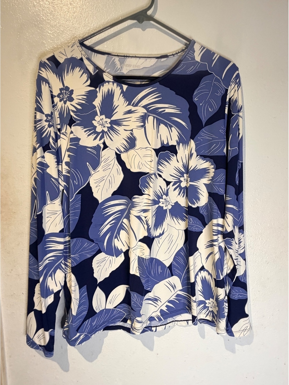 Lands' End Women's XL Long Sleeve Floral Print Top